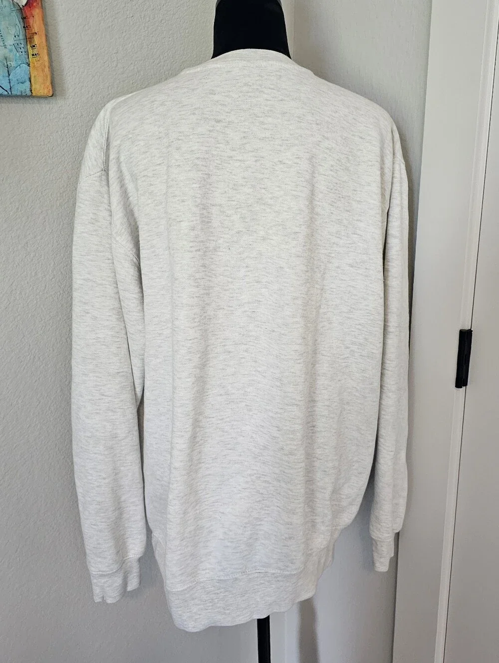 Crewneck Sweatshirt - Light Gray with Navy Hollywood Graphic
